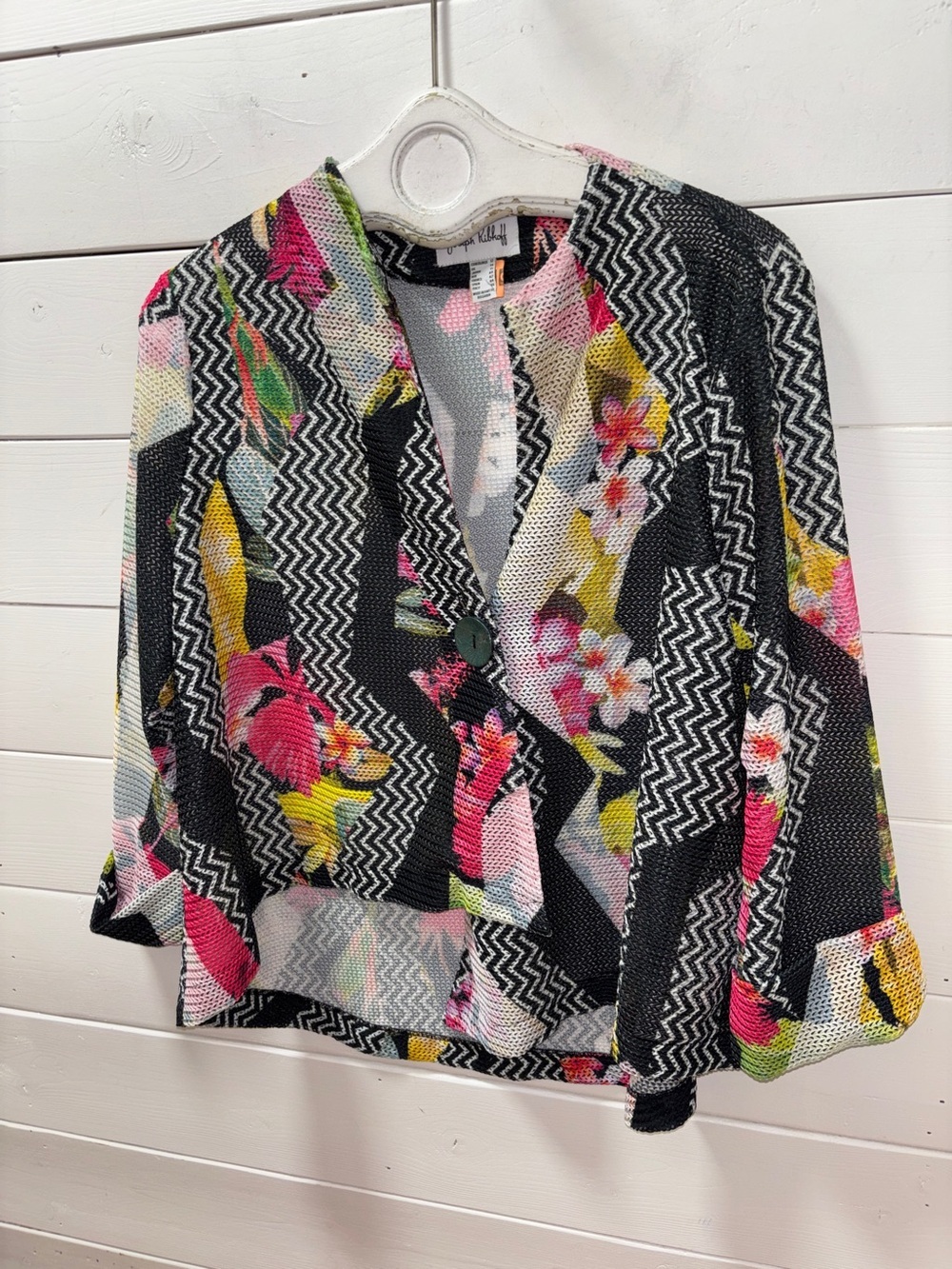 Joseph Ribkoff Abstract Mesh Jacket – Multicolor – Size 12 - Picture 5 of 12